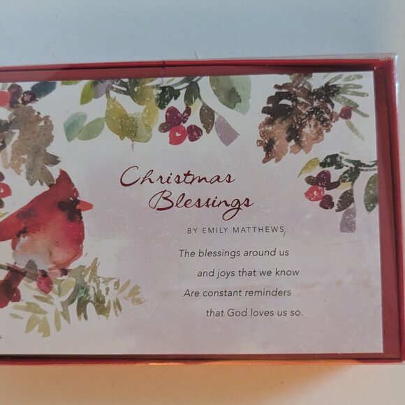 NWT 16 Watercolor Cardinal Holly American Greetings Christmas Cards Sealed Box - Picture 2 of 7